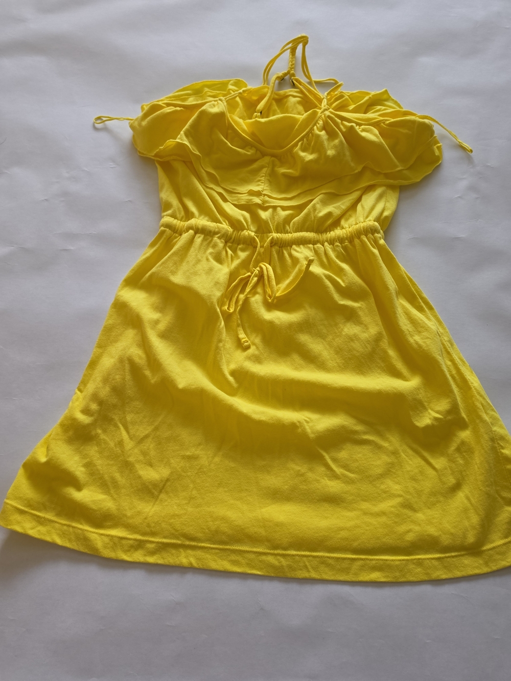 Aeropostale Yellow Sleeveless Dress with Drawstring Waist